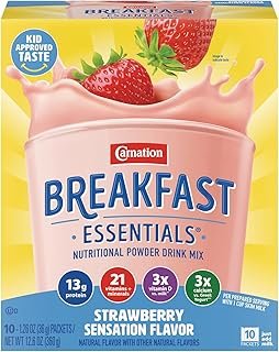 Carnation Breakfast Essentials Complete Nutritional Drink Strawberry 1.26 oz. Packet 60 Ct