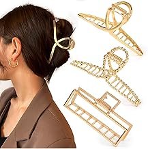 Mehayi 3 PCS Metal Large Claw Clips for Thick Heavy Hair, Strong Hold Big Non-Slip Hair Catch Barrette Jaw Clamp for Long ...